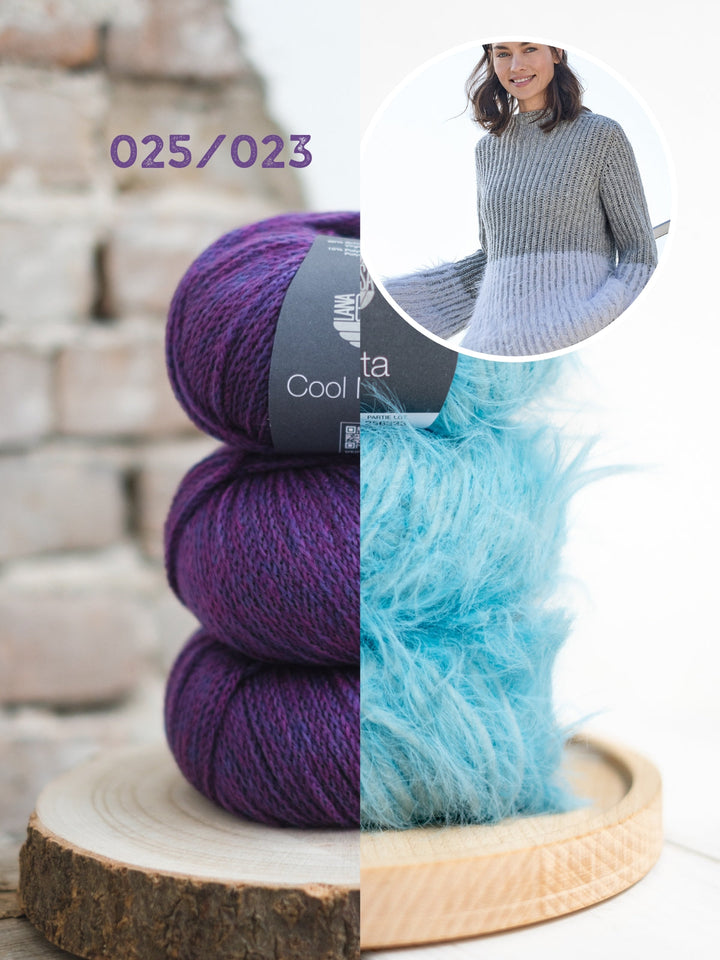 Strickpaket Basta Cool Merino Pullover im Patentmuster