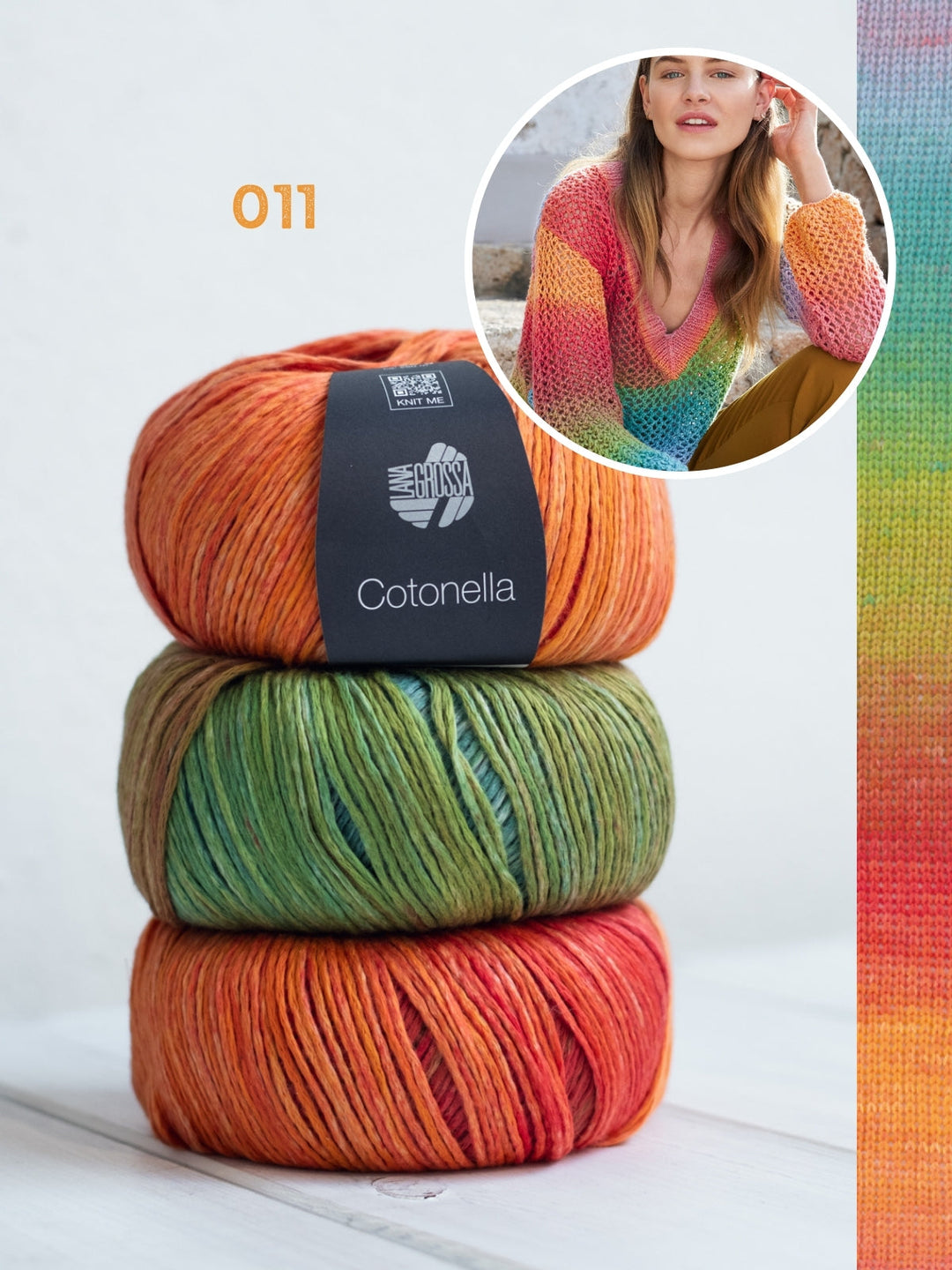 Strickpaket Cotonella Pullover mit Ajourmuster