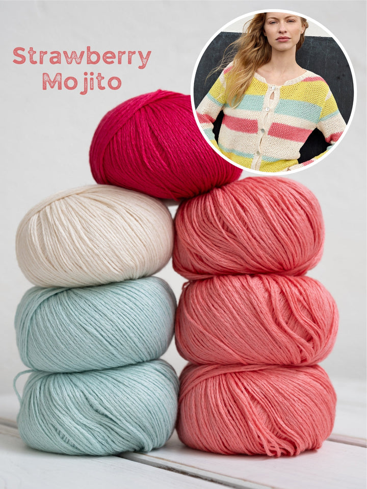 Strickpaket Summer Cashmere Streifenweste mit Strukturmuster