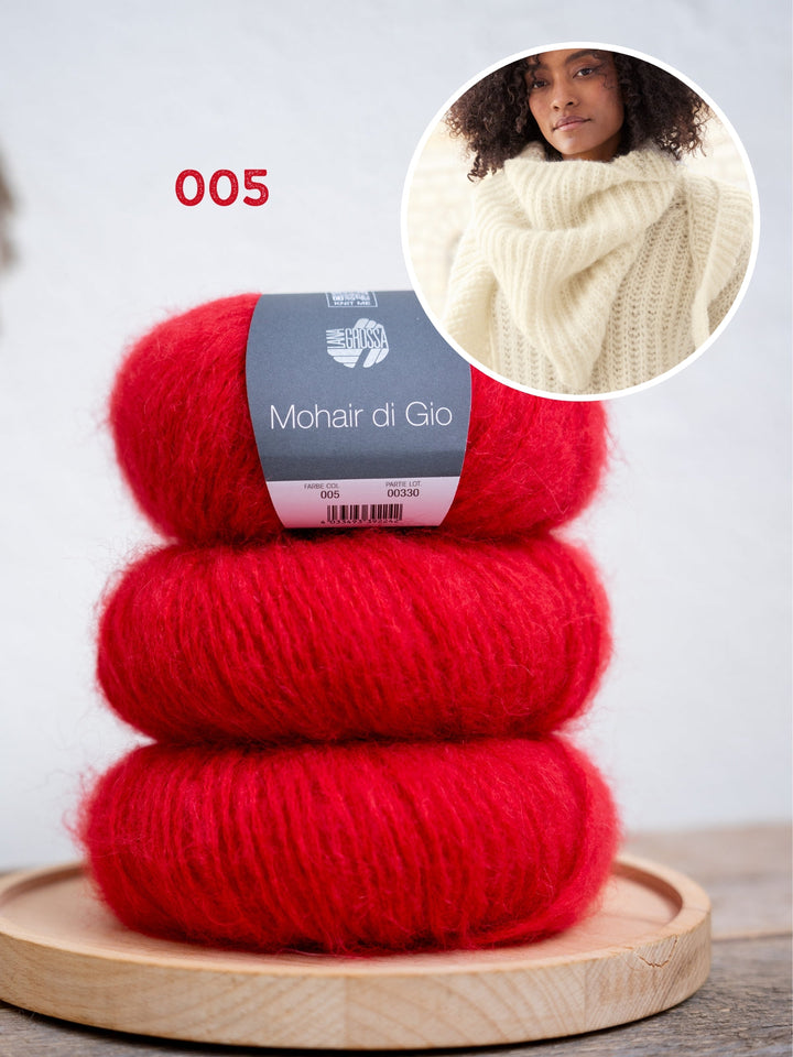 Strickpaket Mohair Di Gio Dreieckstuch in halbem Patent