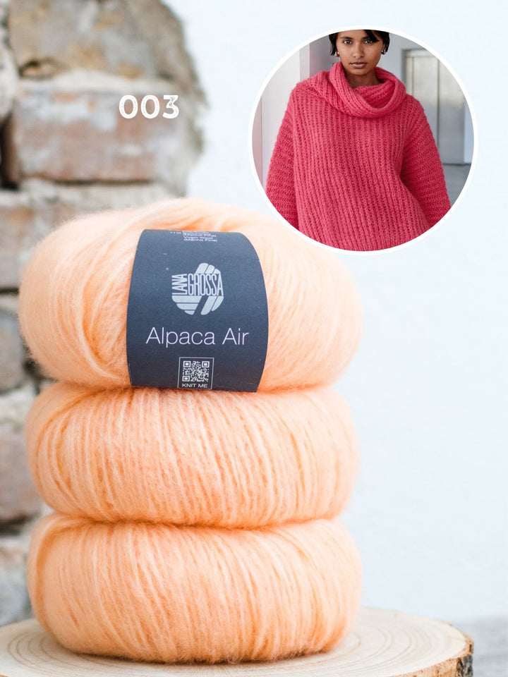 Strickpaket Halbpatentpullover aus Alpaca Air