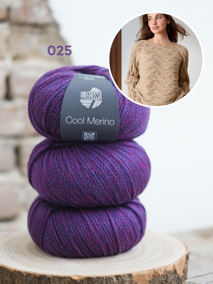 Strickpaket Cool Merino Pullover mit Struktur