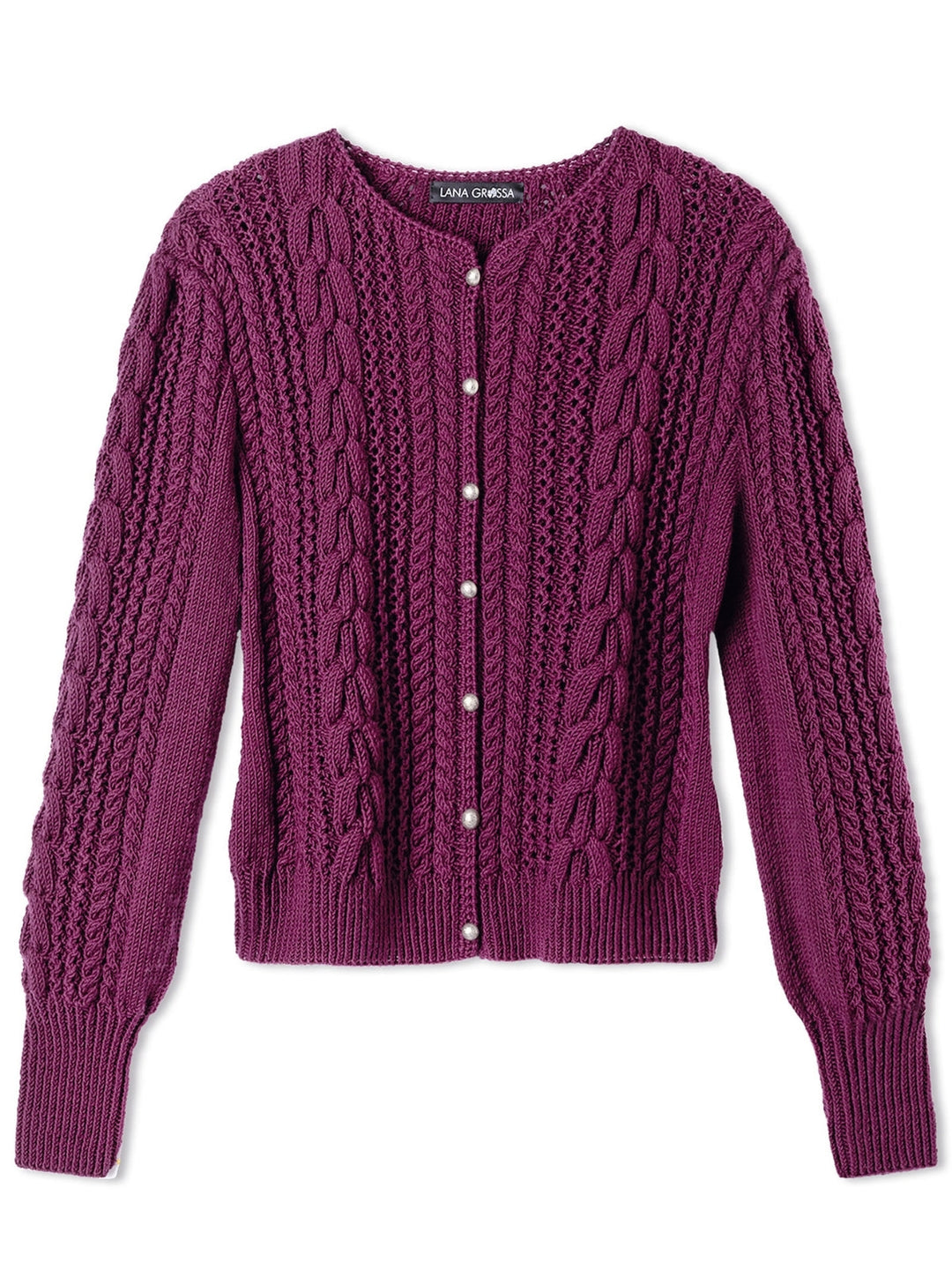 Strickpaket Cool Wool Jacke im Zopf-lochmuster