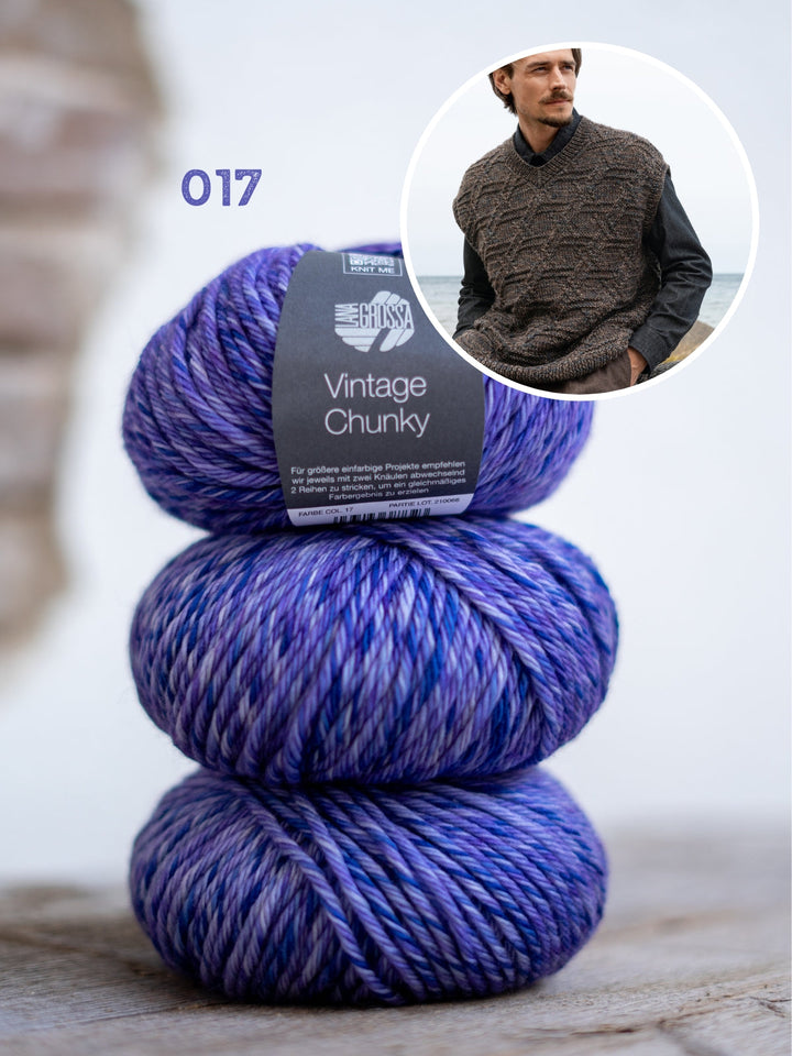 Strickpaket Vintage Chunky Pullunder für Herren