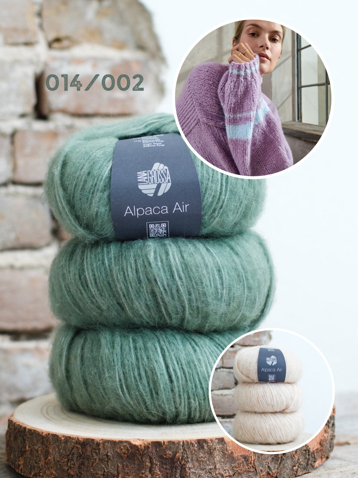 Strickpaket Alpaca Air Oversize-Jacke mit Streifen - 36/38 / Lana Grossa  Design