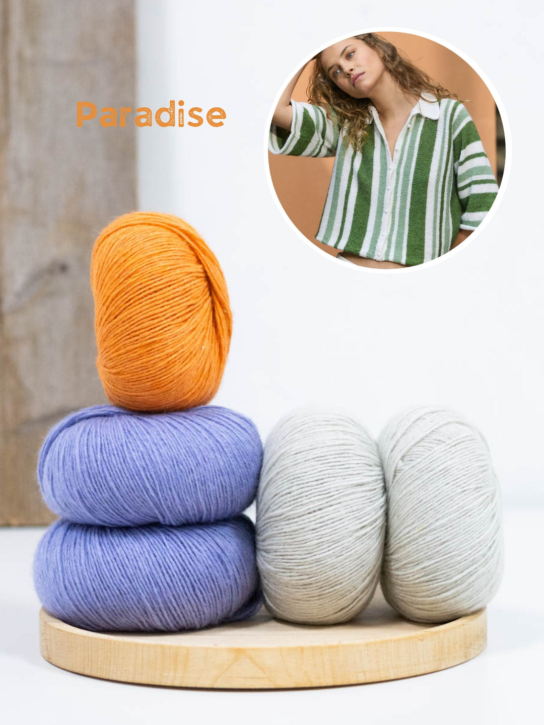 Strickpaket Ecopuno Poloshirt mit Streifen