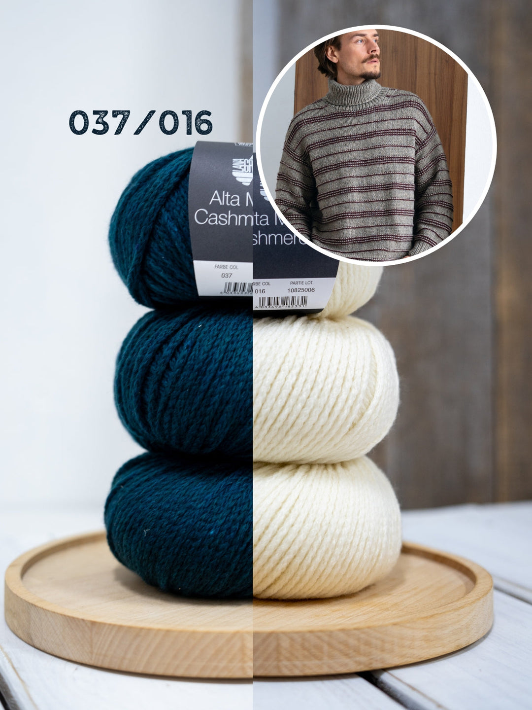 Strickpaket Alta Moda Cashmere 16 Streifenpullover für Herren