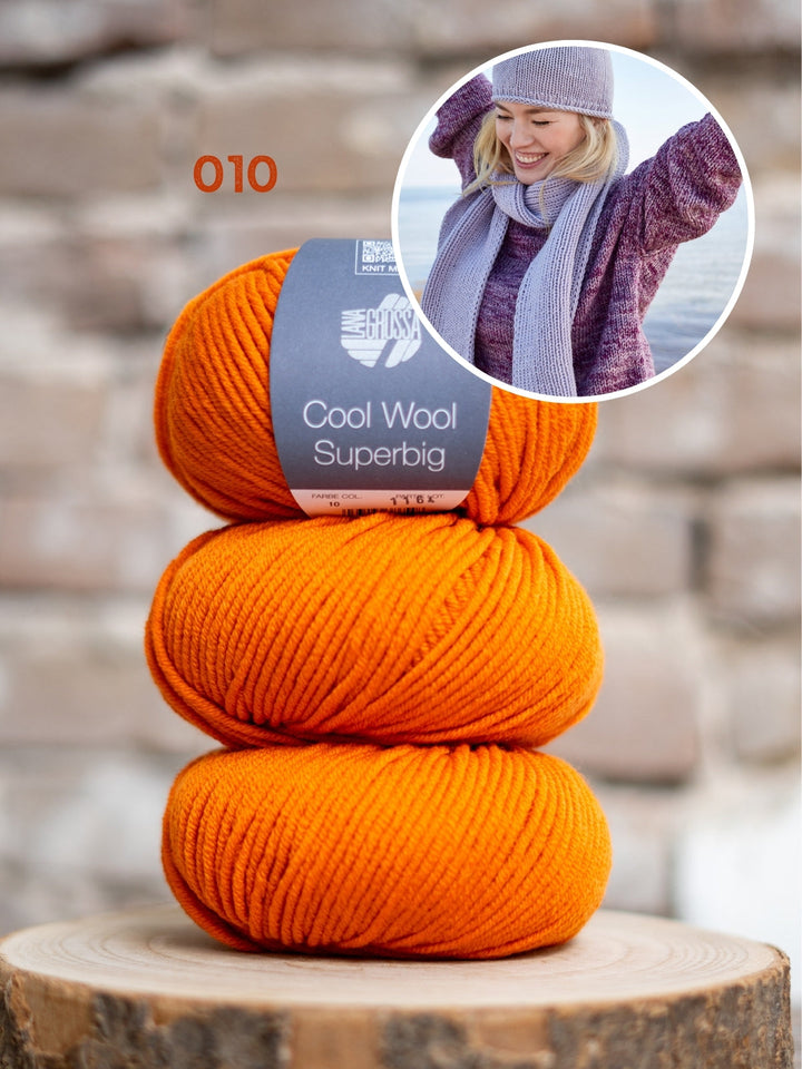 Strickpaket Cool Wool Superbig Schal und Mütze