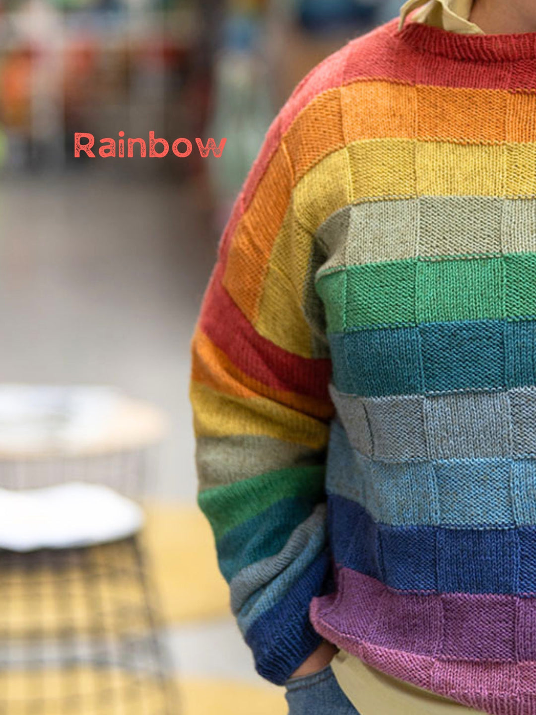 Strickpaket Diversa Cardigan im Schachbrettmuster
