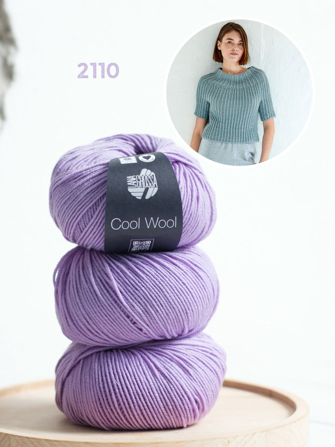 Strickpaket Cool Wool Pullover mit Rundpasse - kurze Ärmel