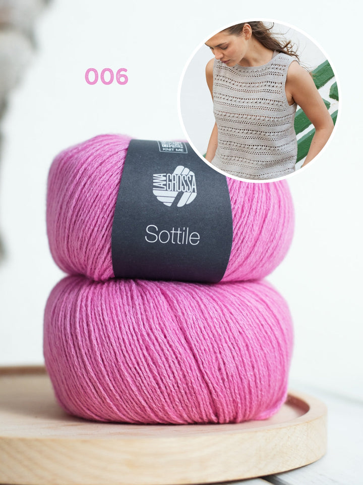 Häkelpaket Sottile Top mit Ajourmuster