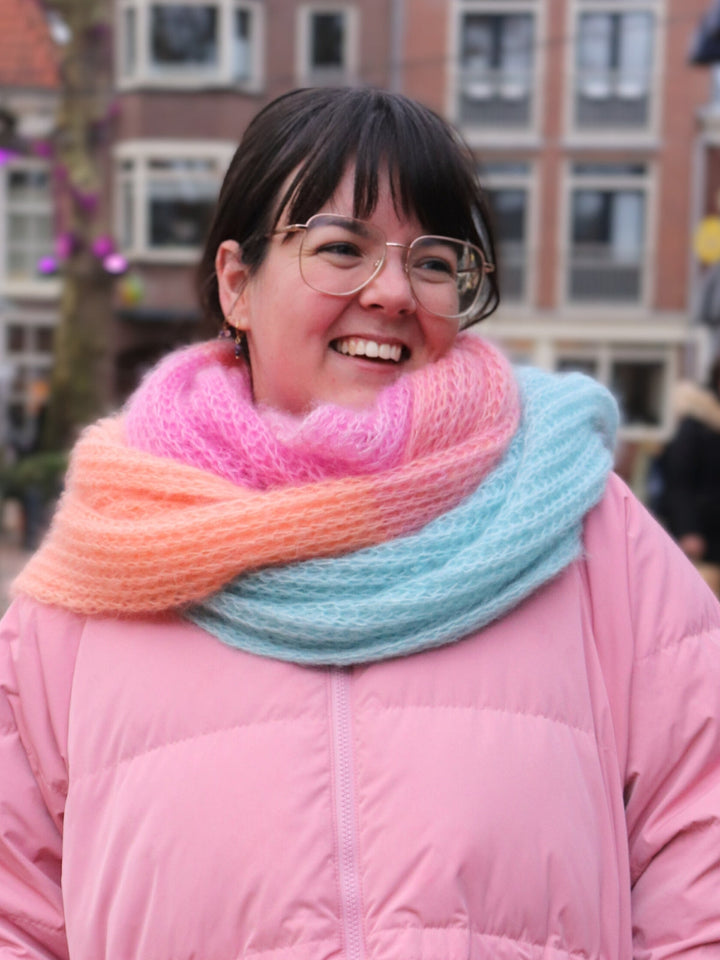 Strickpaket Silkhair Schal im Patentmuster