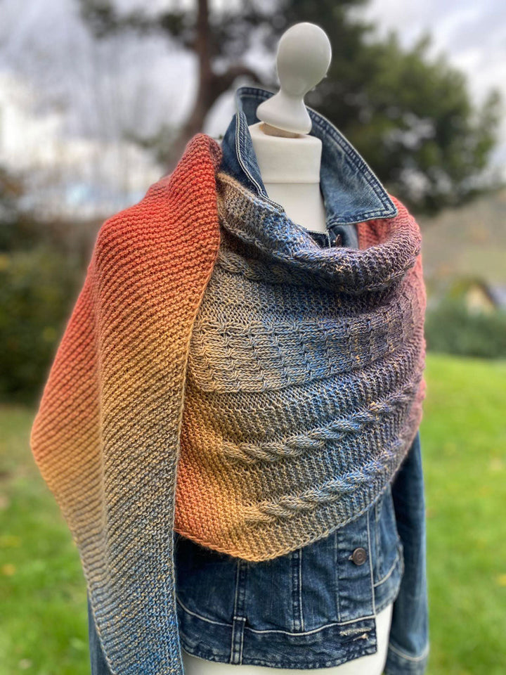 Strickpaket Lizas Tuch Orange Night - Versione