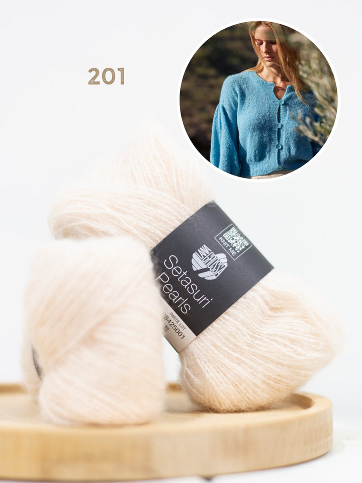 Strickpaket Setasuri Pearls Jacke Top Down