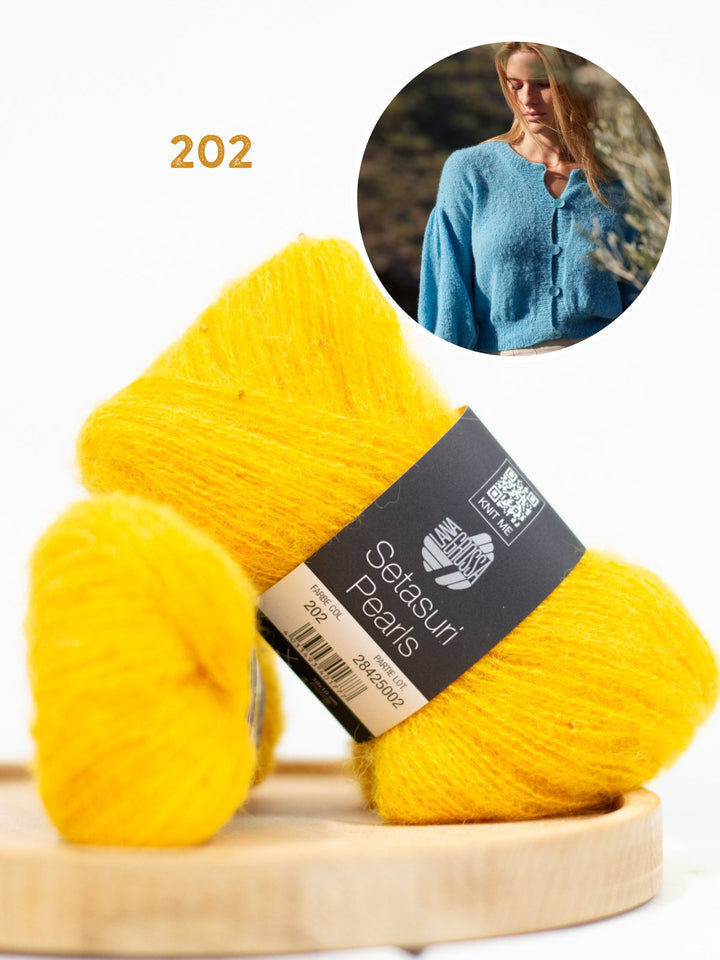 Strickpaket Setasuri Pearls Jacke Top Down