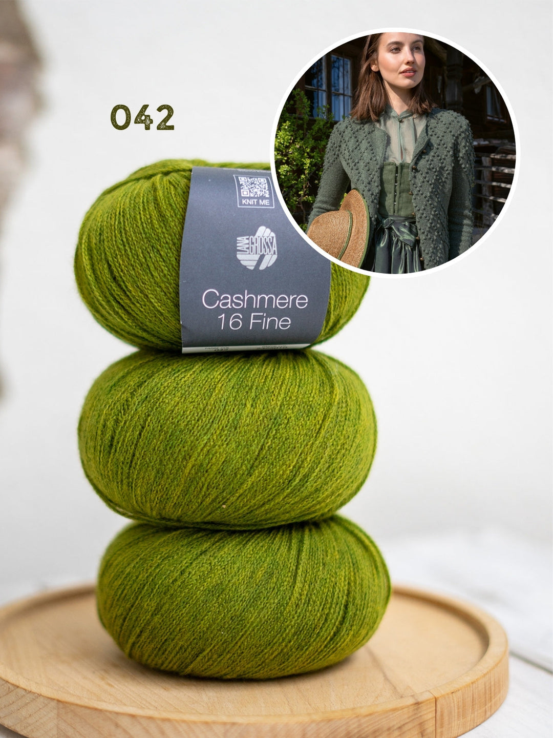 Strickpaket Cashmere 16 Fine Jacke im Noppenrautenmuster