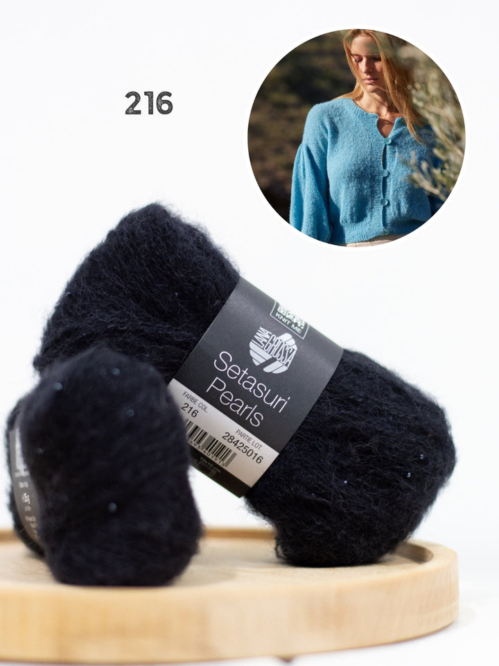 Strickpaket Setasuri Pearls Jacke Top Down