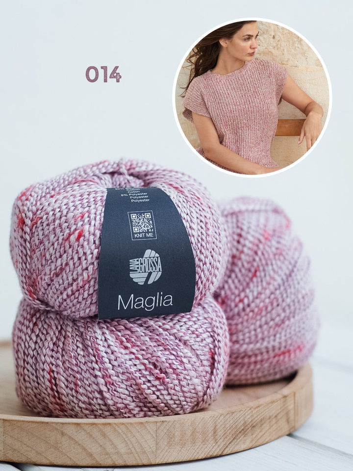 Strickpaket Maglia Top in halb Patentmuster