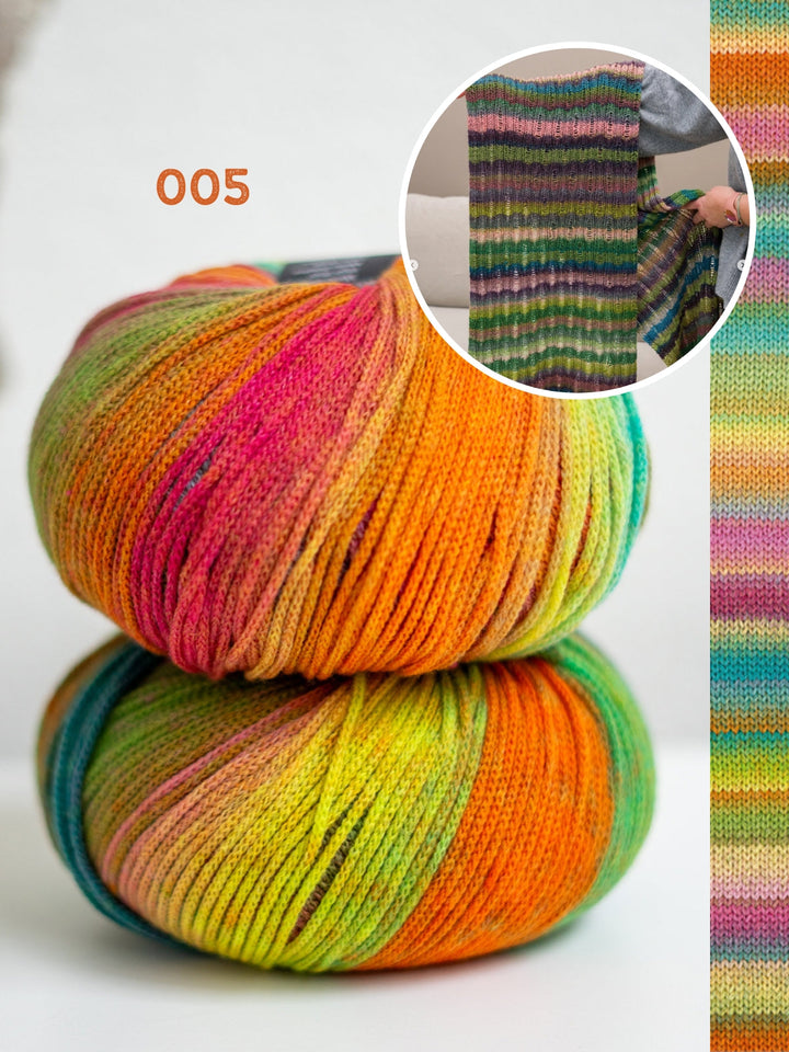 Strickpaket Fallmaschen-Schal – Farfalla – Tanja Steinbach
