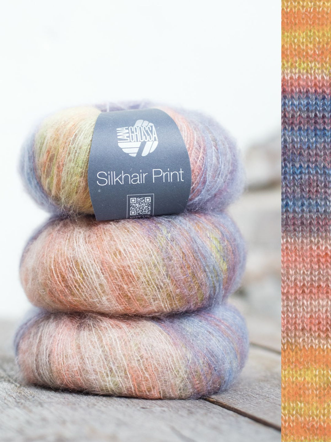 Silkhair Print 423 Gelb / Orange / Jeans