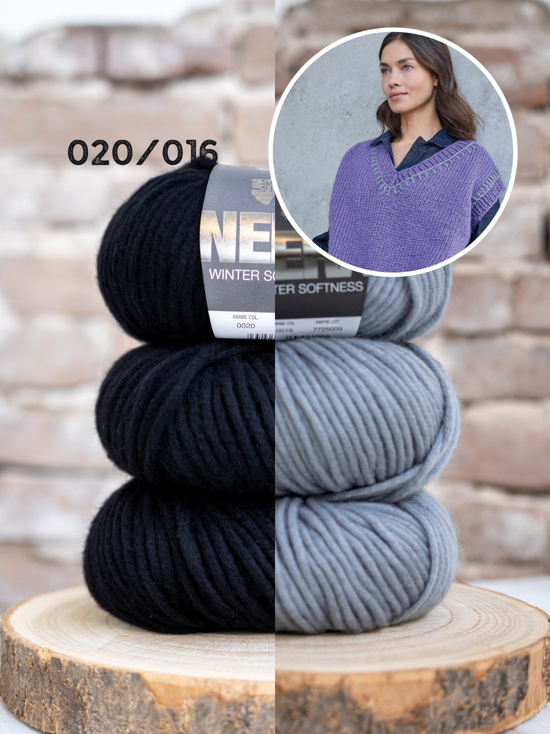 Strickpaket Winter Softness Top-down Pullunder mit V-Ausschnitt