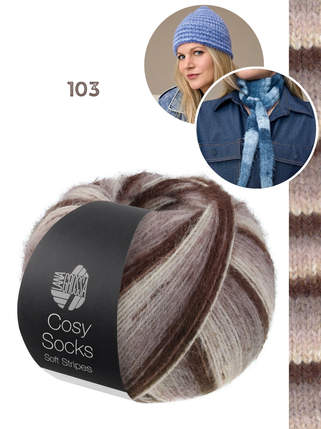 Strickpaket Cosy Socks Set (Minischal + Mütze)