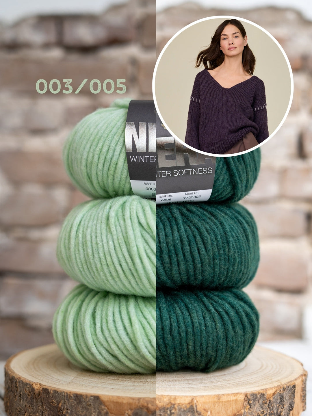 Strickpaket Winter Softness Top-down Pullover mit V-Ausschnitt