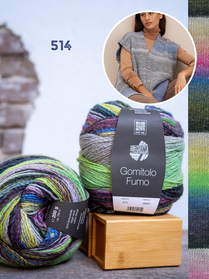 Strickpaket Gomitolo Weste im Halbpatent