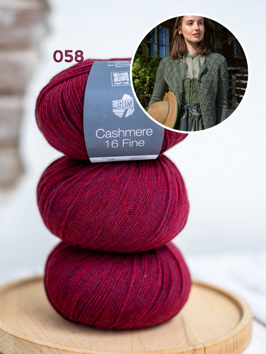 Strickpaket Cashmere 16 Fine Jacke im Noppenrautenmuster