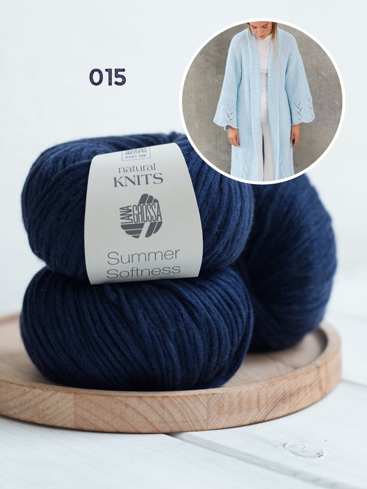 Strickpaket Summer Softness Mantel mit Ajourmuster