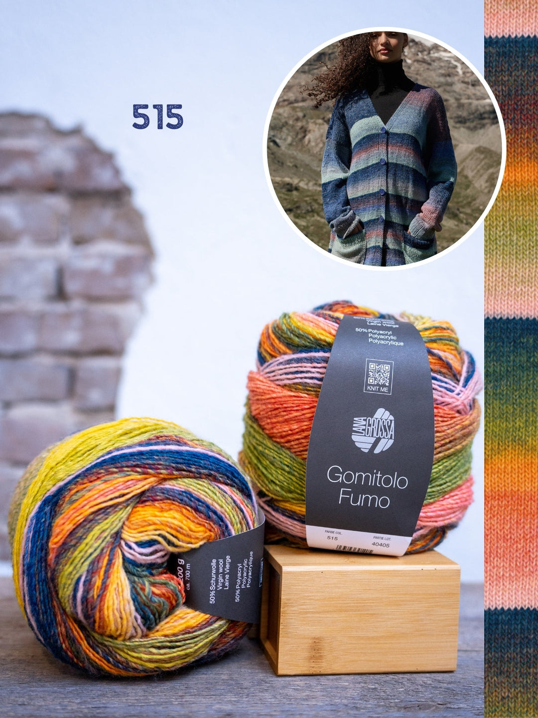 Strickpaket Gomitolo Fumo Top-down Jacke
