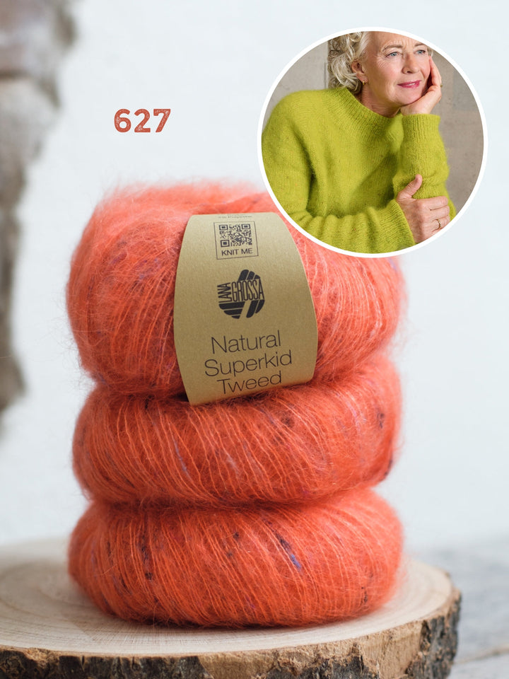 Strickpaket Classy Raglan Sweater - Natural Superkid Tweed