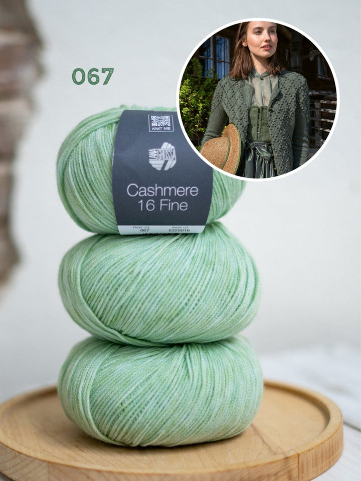 Strickpaket Cashmere 16 Fine Jacke im Noppenrautenmuster