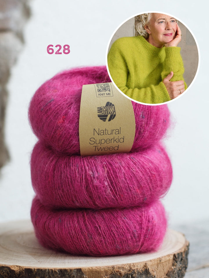 Strickpaket Classy Raglan Sweater - Natural Superkid Tweed
