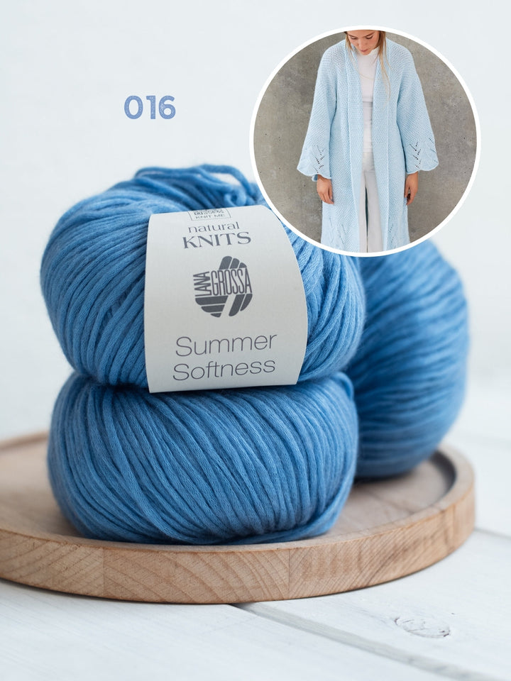 Strickpaket Summer Softness Mantel mit Ajourmuster