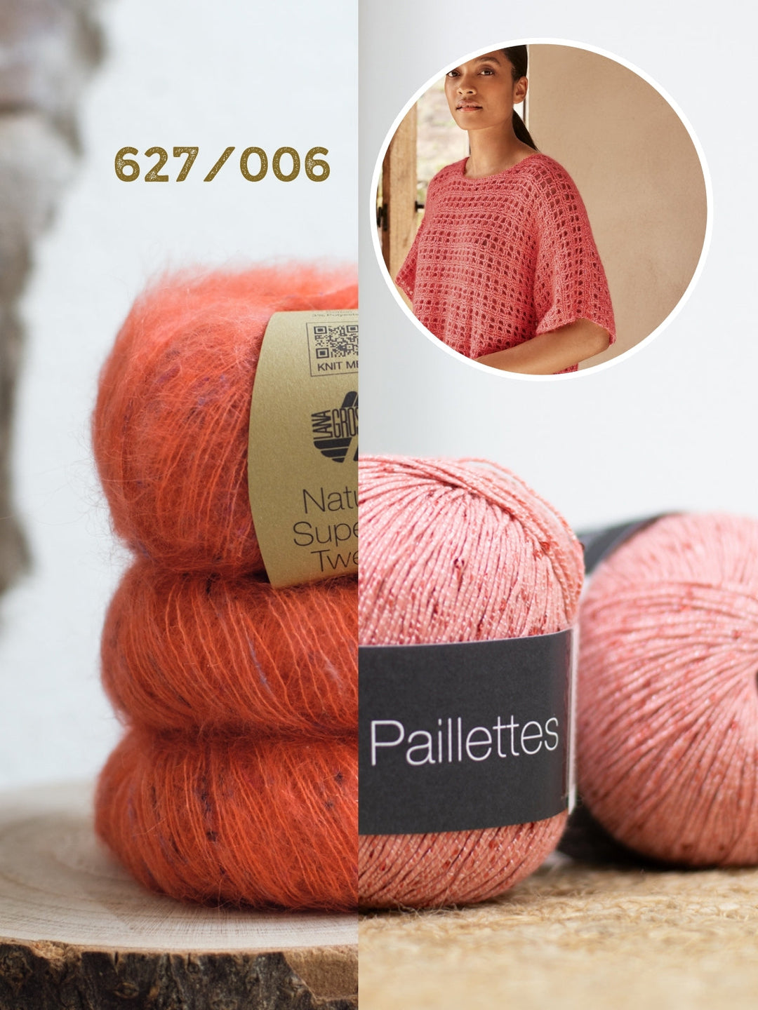 Häkelpaket Natural Superkid Tweed Filo Paillettes Shirt