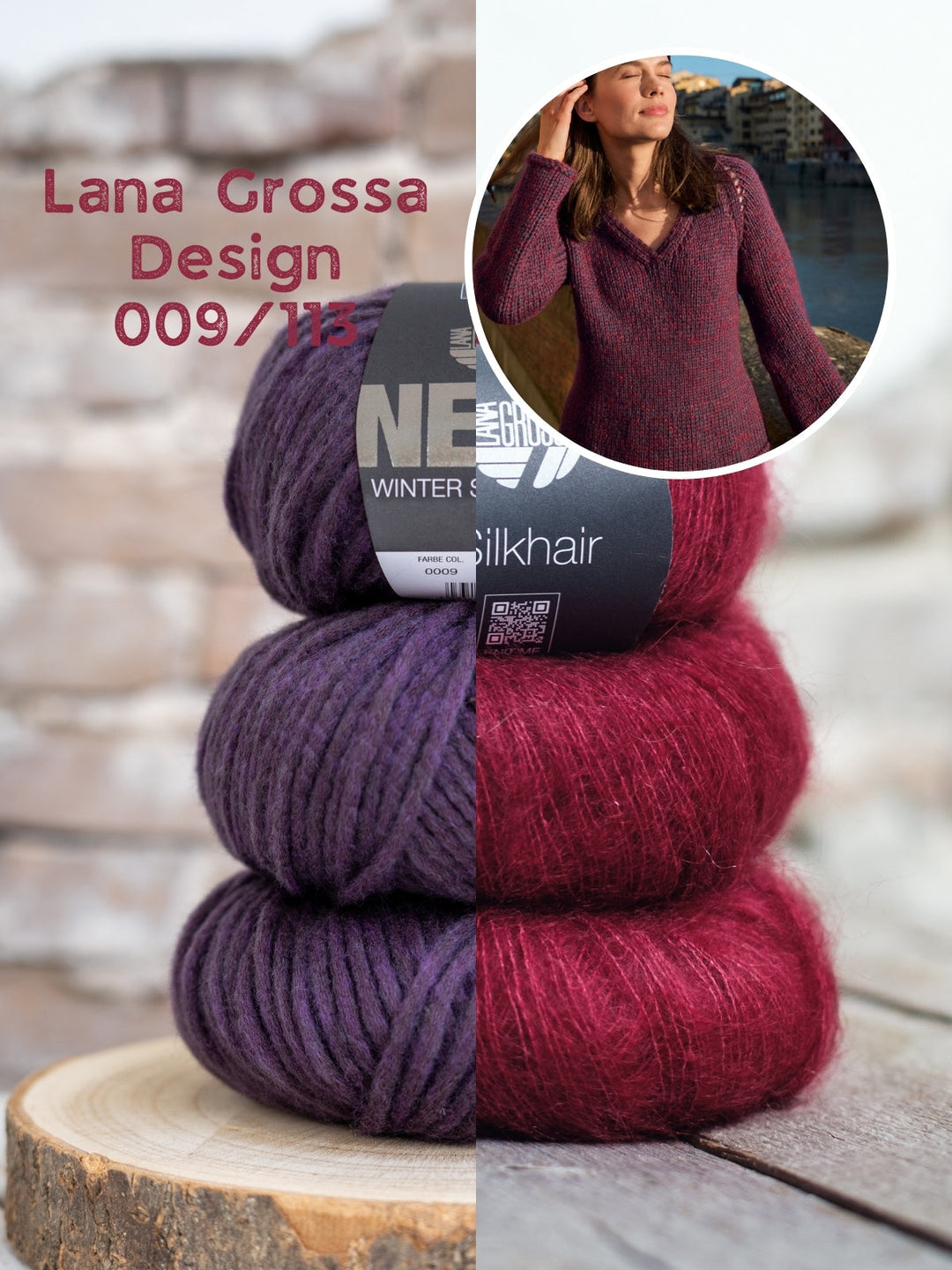 Strickpaket Winter Softness Silkhair V-Ausschnitt-Pullover