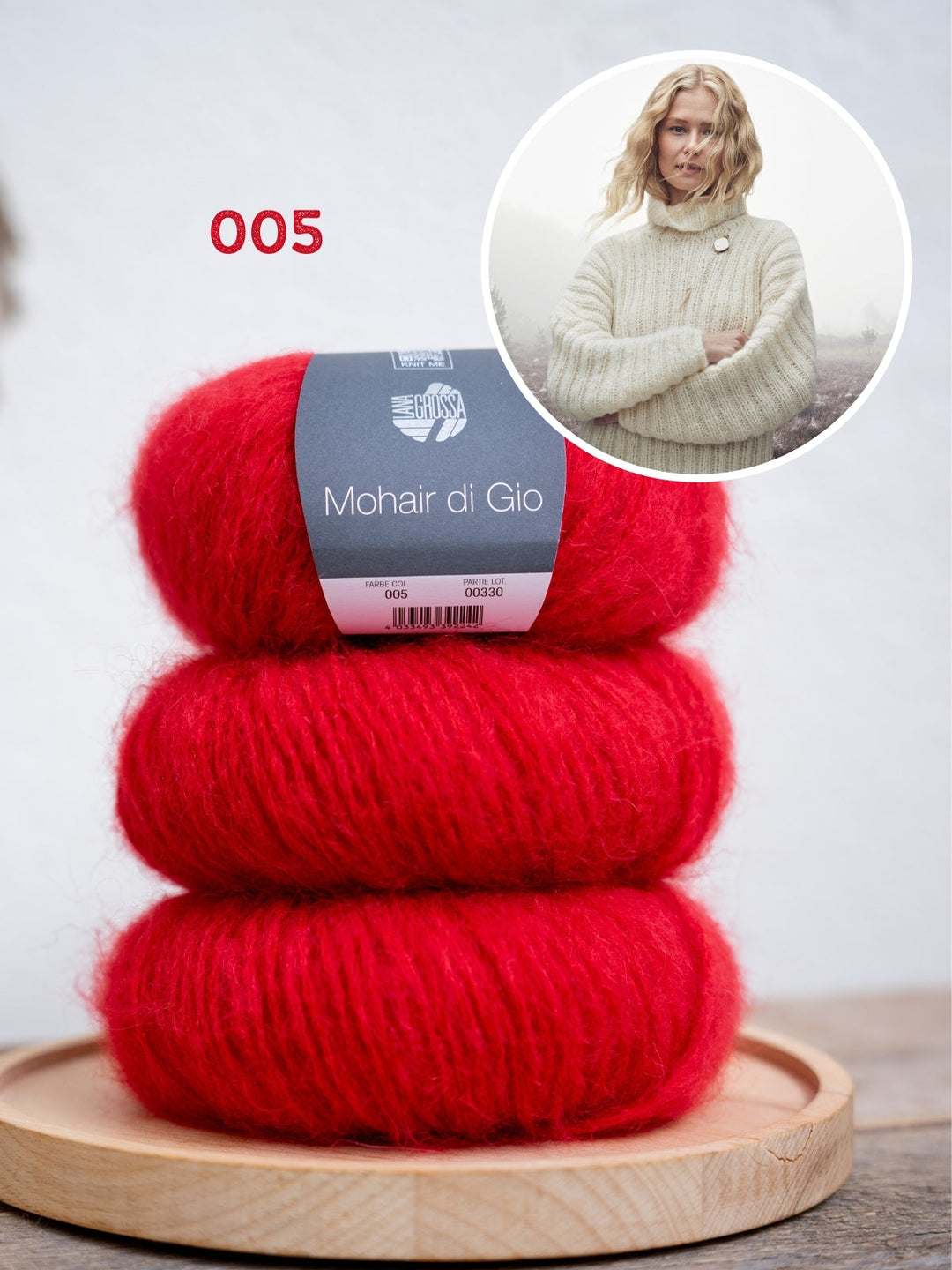 Strickpaket Mohair Di Gio Pullover mit Fledermausärmeln – Top-down