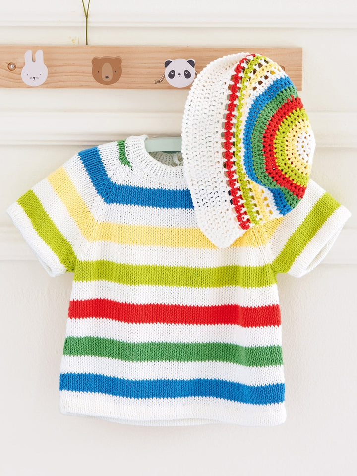 Strick- und Häkelpaket Elastico Babyset (Shirt + Mütze)