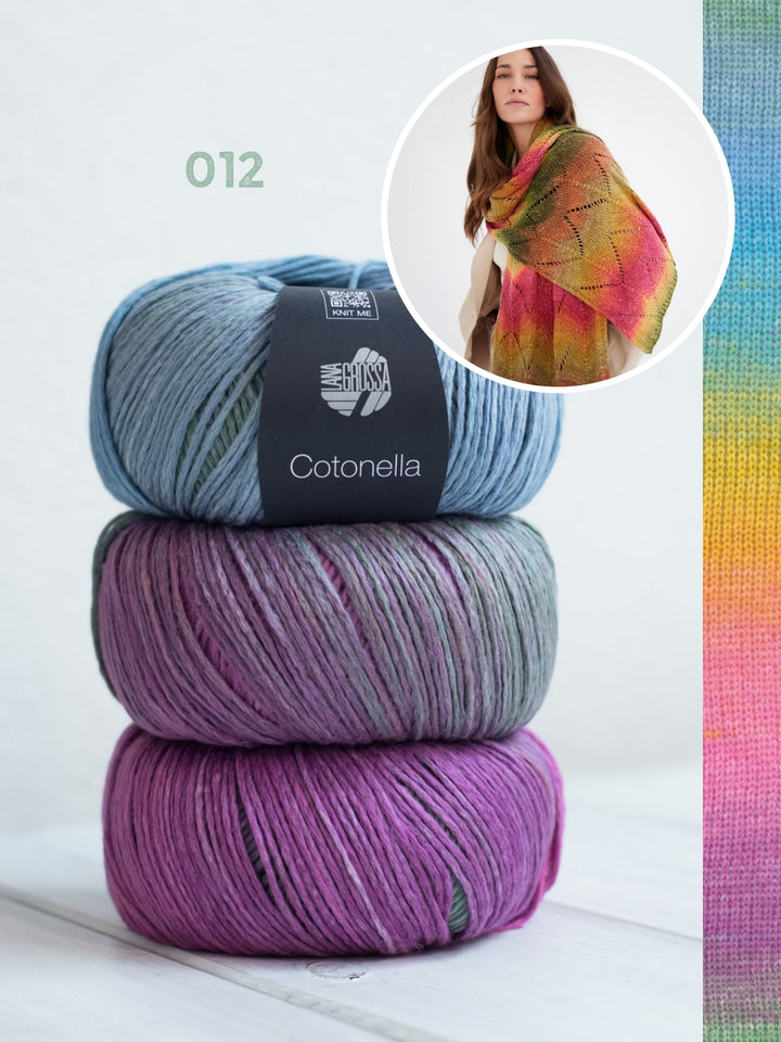 Strickpaket Cotonella Tuch im Wellenmuster