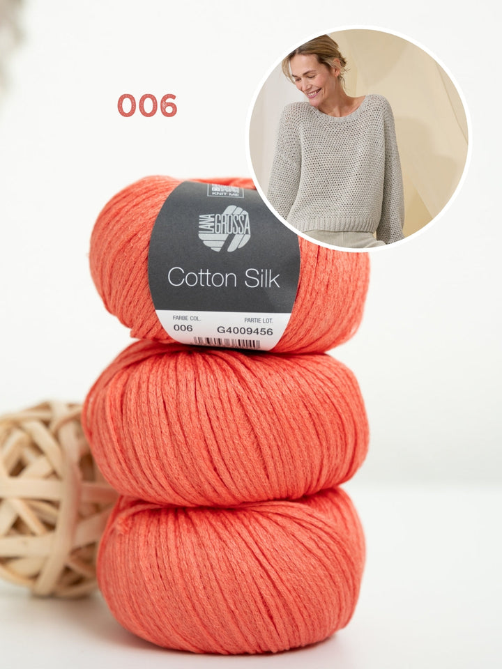 Strickpaket Cotton Silk Pullover mit Strukturmuster