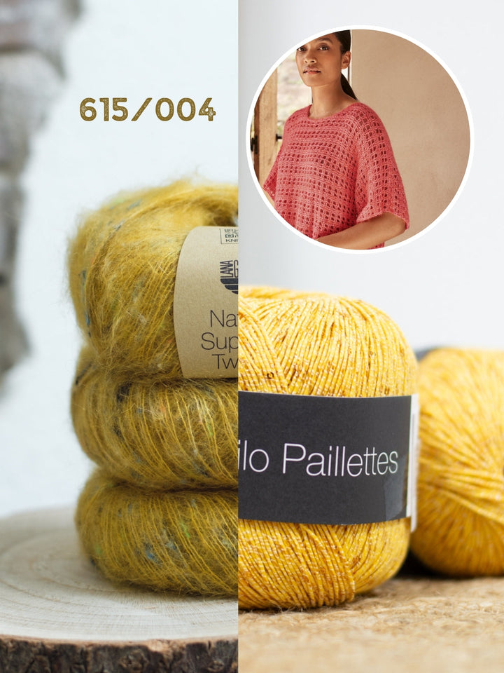Häkelpaket Natural Superkid Tweed Filo Paillettes Shirt