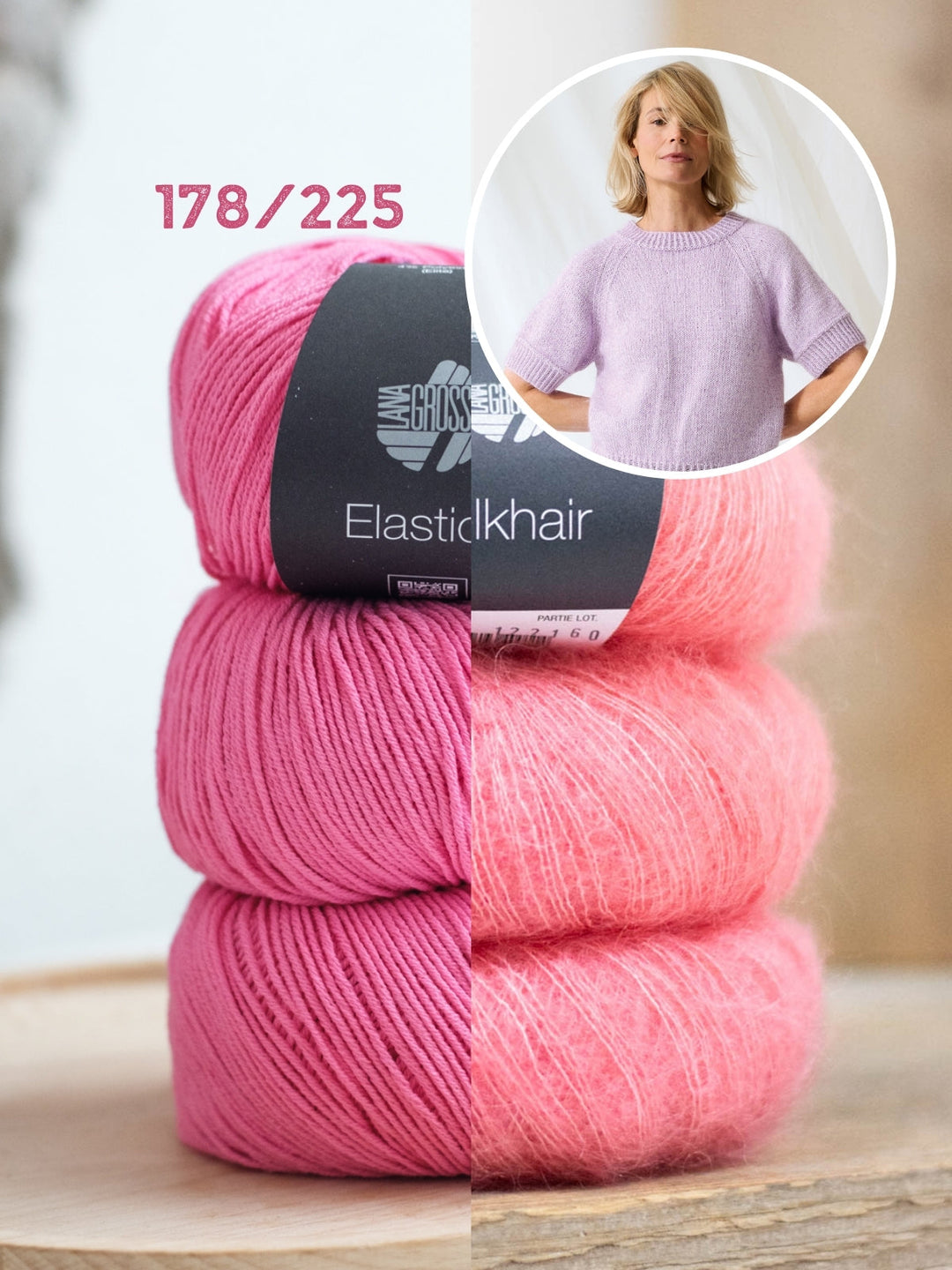 Strickpaket Elastico Silkhair Raglan-Pullover