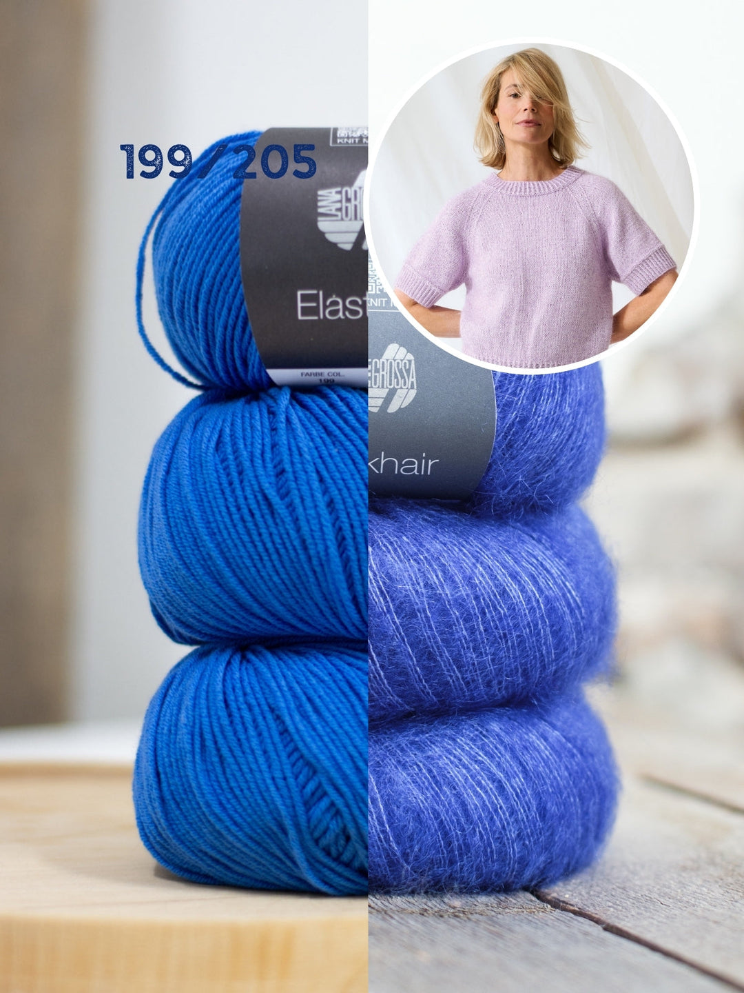 Strickpaket Elastico Silkhair Raglan-Pullover
