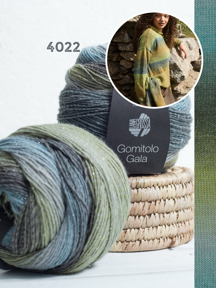 Strickpaket Gomitolo Gala Pullover mit Knotendetail