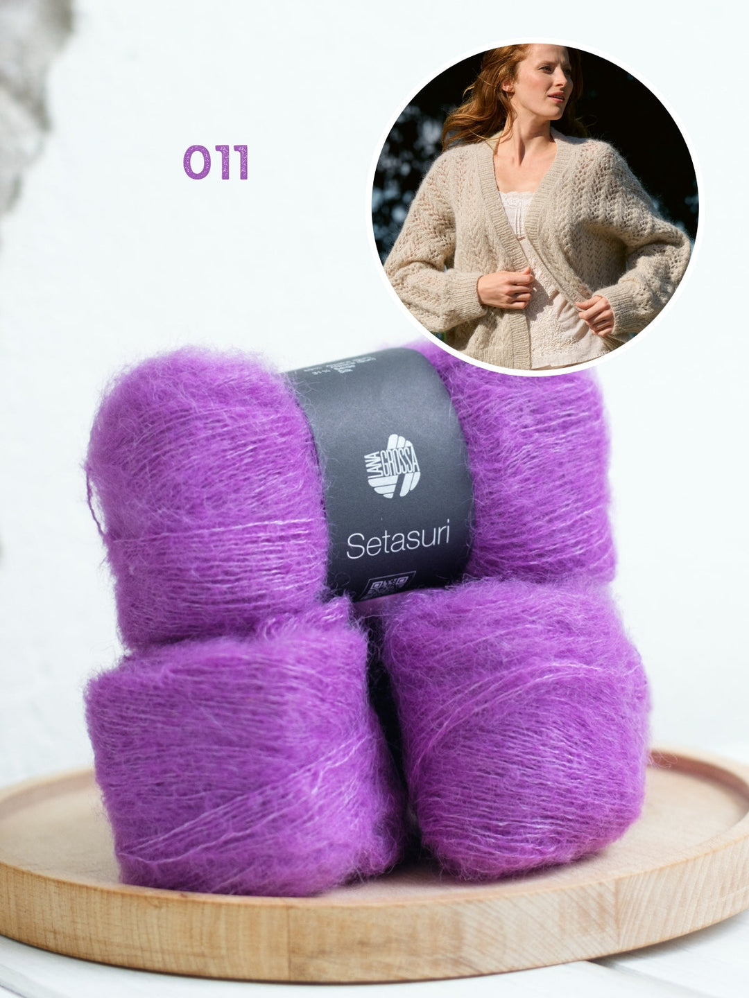 Strickpaket Setasuri Lochmuster-Cardigan