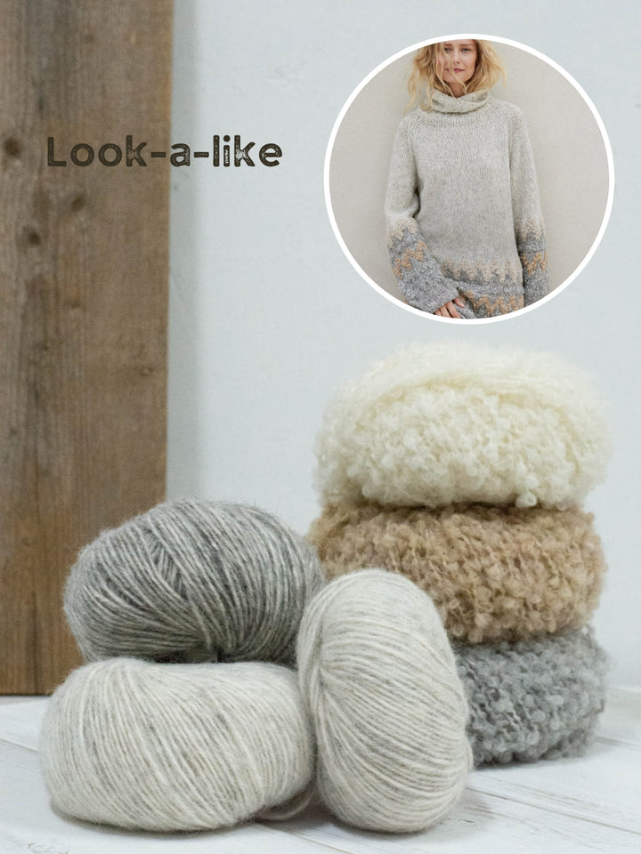 Strickpaket Natural Alpaca Pelo Orsetto Raglanpullover