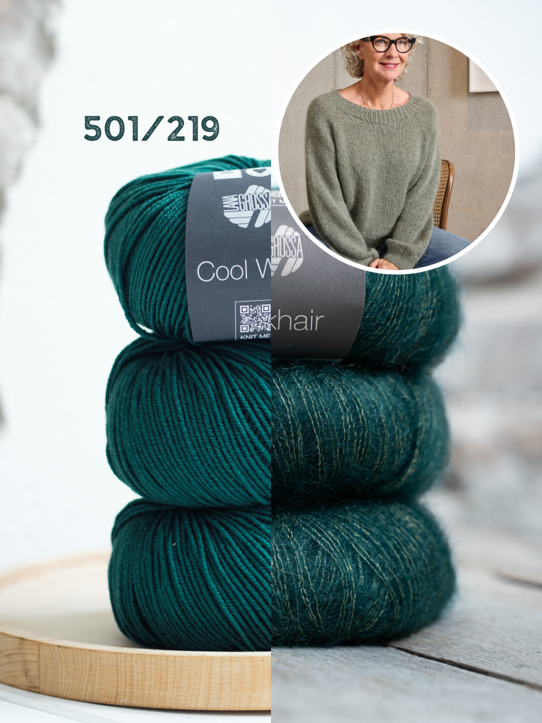 Strickpaket Classy Raglan Sweater - Cool Wool Silkhair