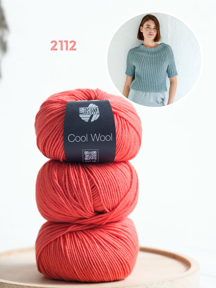 Strickpaket Cool Wool Pullover mit Rundpasse - kurze Ärmel