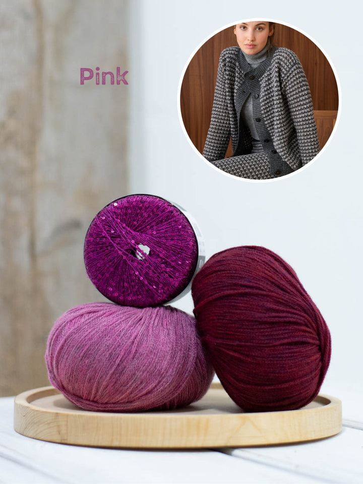 Häkelpaket Cashmere 16 Fine Glamour Streifenjacke